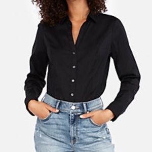 Express Essential business button down black